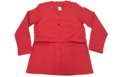 Red Collarless Church Blouse