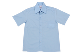 Shortsleeve Raised Collar Shirt - Blue