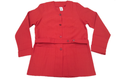 Red Collarless Church Blouse