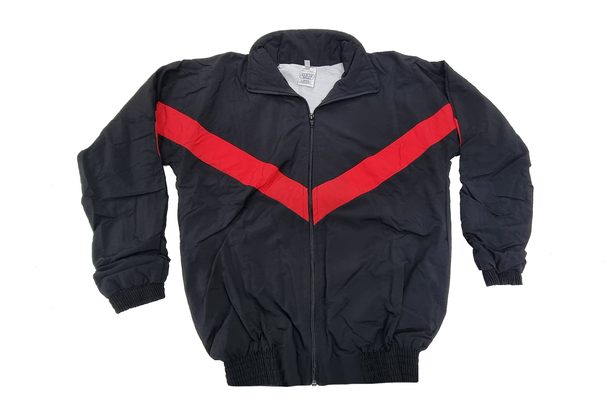 Taslon Tracksuit Set Plain - Black/Red