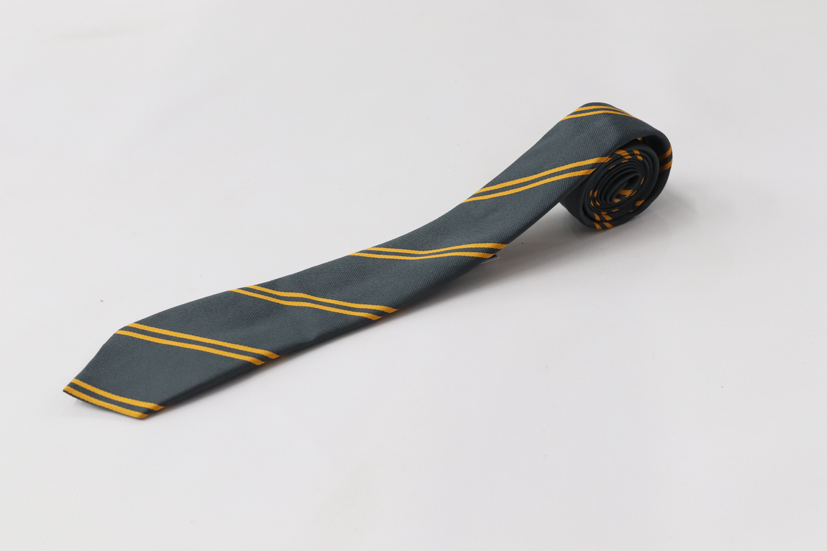 Striped Tie - Grey and Gold
