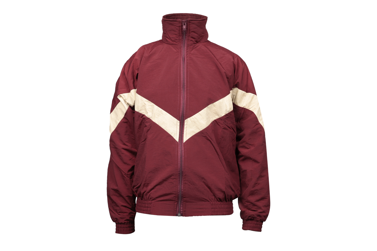 Taslon Tracksuit Set Plain - Maroon/Beige