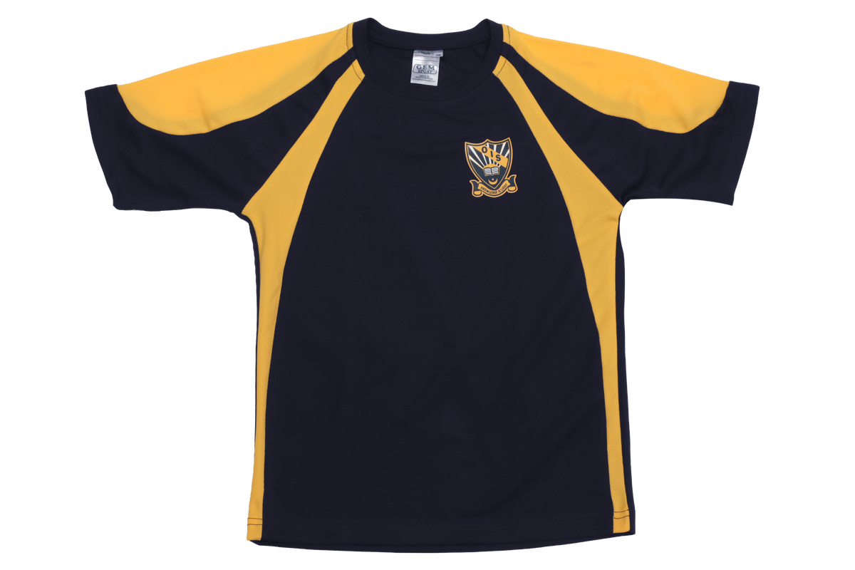T-Shirt Printed - Orient - Navy/Yellow Grade RR/R