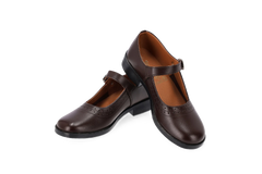Toughees Pearl Barover School Shoes - Brown