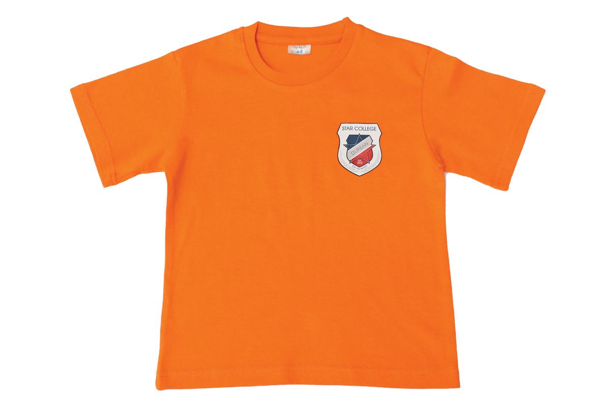 T-Shirt Plain - Orange Printed - Star College