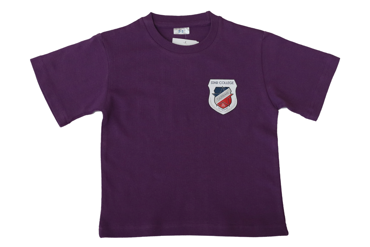 T-Shirt Plain - Purple Printed - Star College (Toddlers)