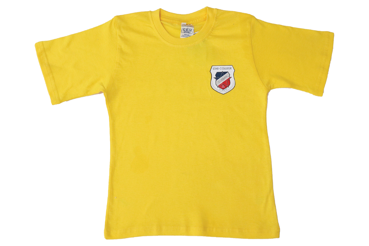 T-Shirt Plain - Yellow Printed - Star College