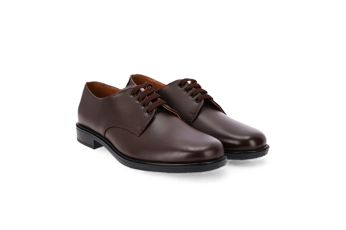Toughees Hank Lace Up School Shoes - Brown