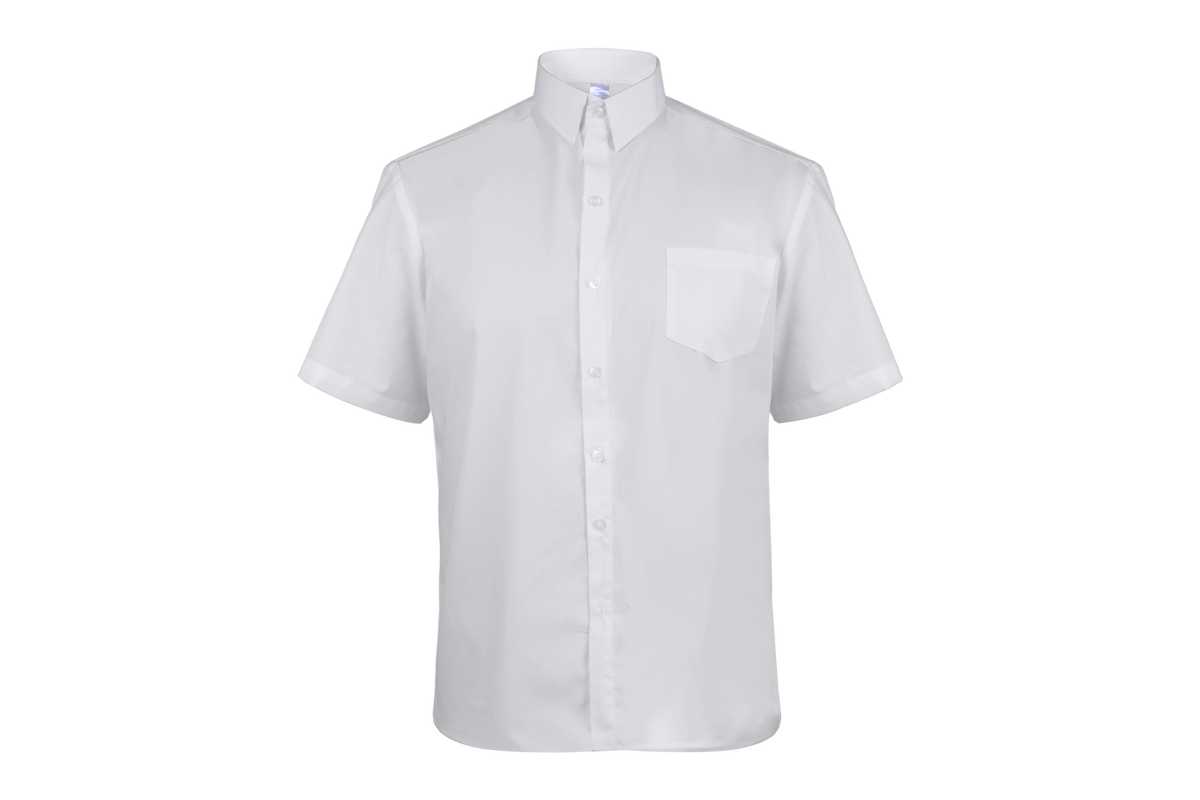 Shortsleeve Raised Collar Shirt - White