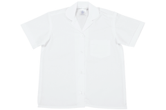 Shortsleeve Peter Pan Collar Blouse - White