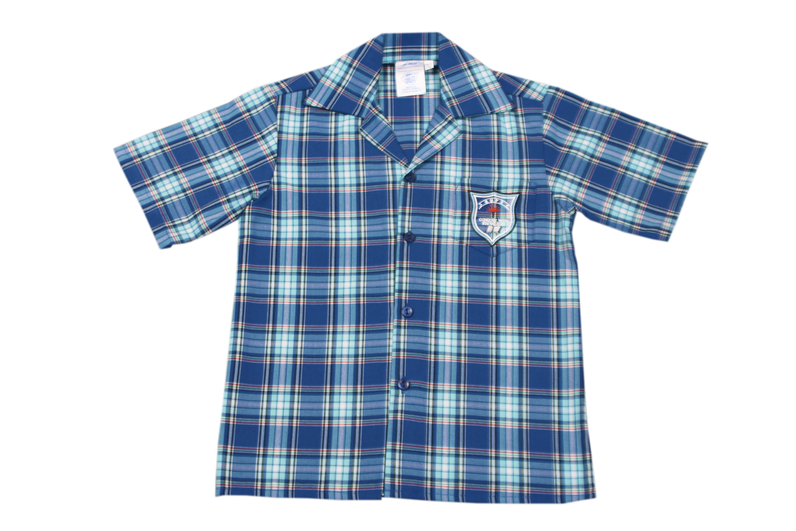 Shortsleeve Check Emb Shirt - Reservoir Hills