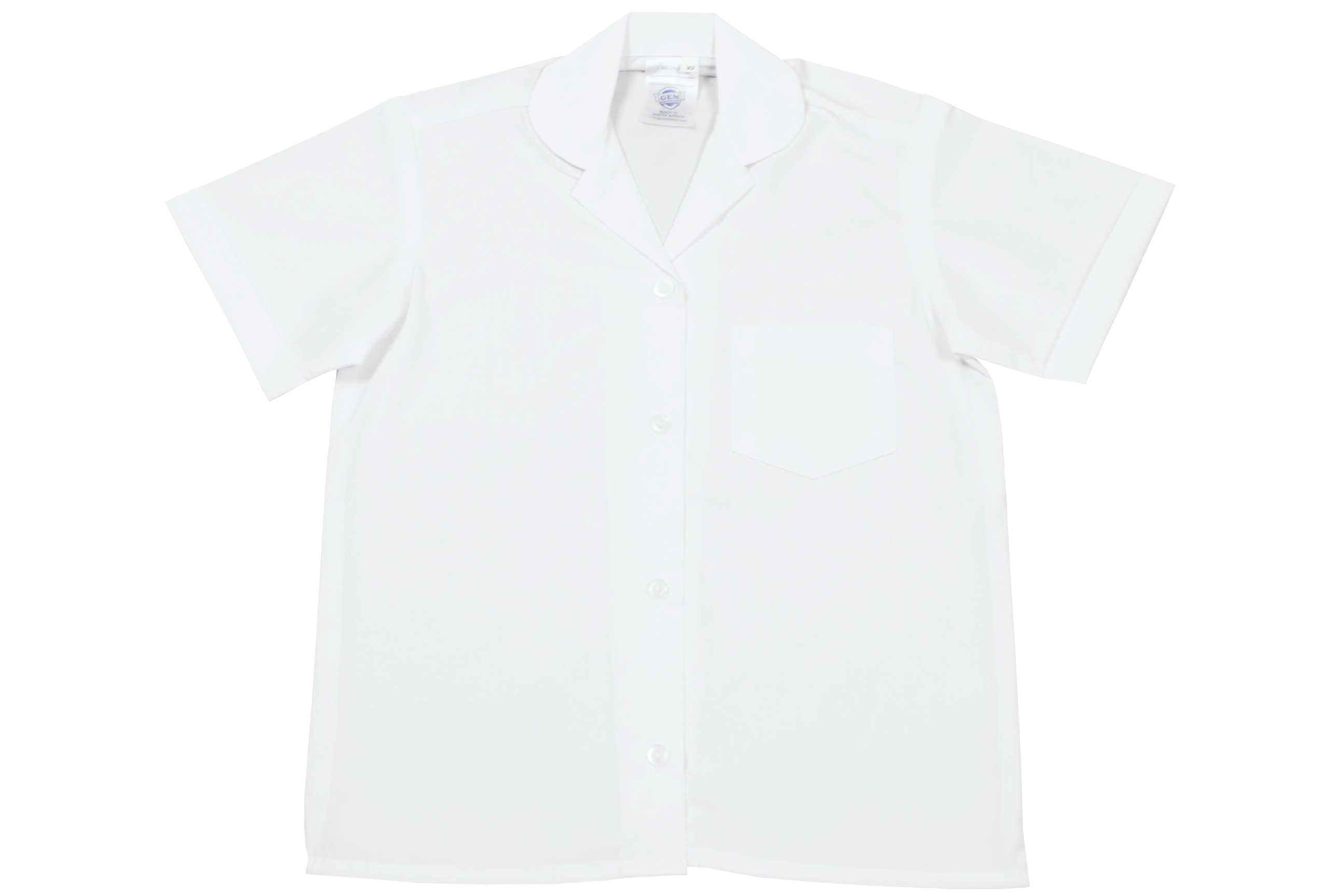 Shortsleeve Peter Pan Collar Blouse - White