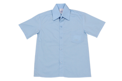 Shortsleeve Raised Collar Shirt - Blue