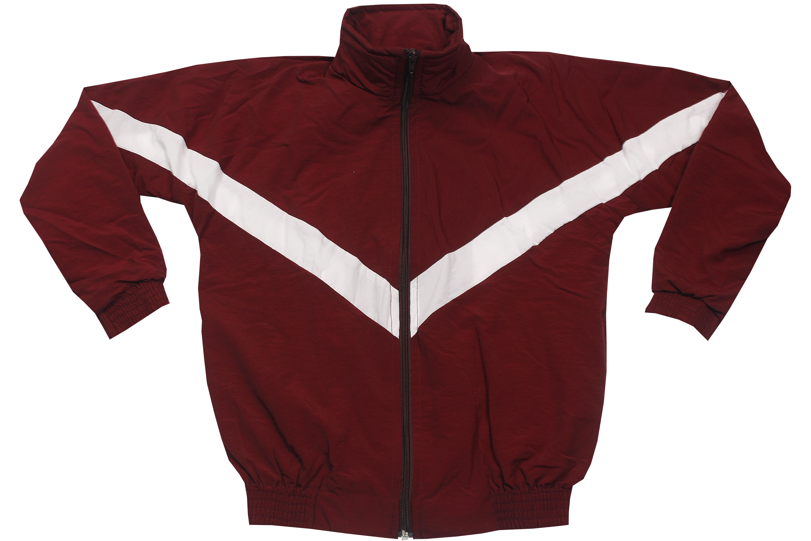 Taslon Tracksuit Set Plain  - Maroon/White