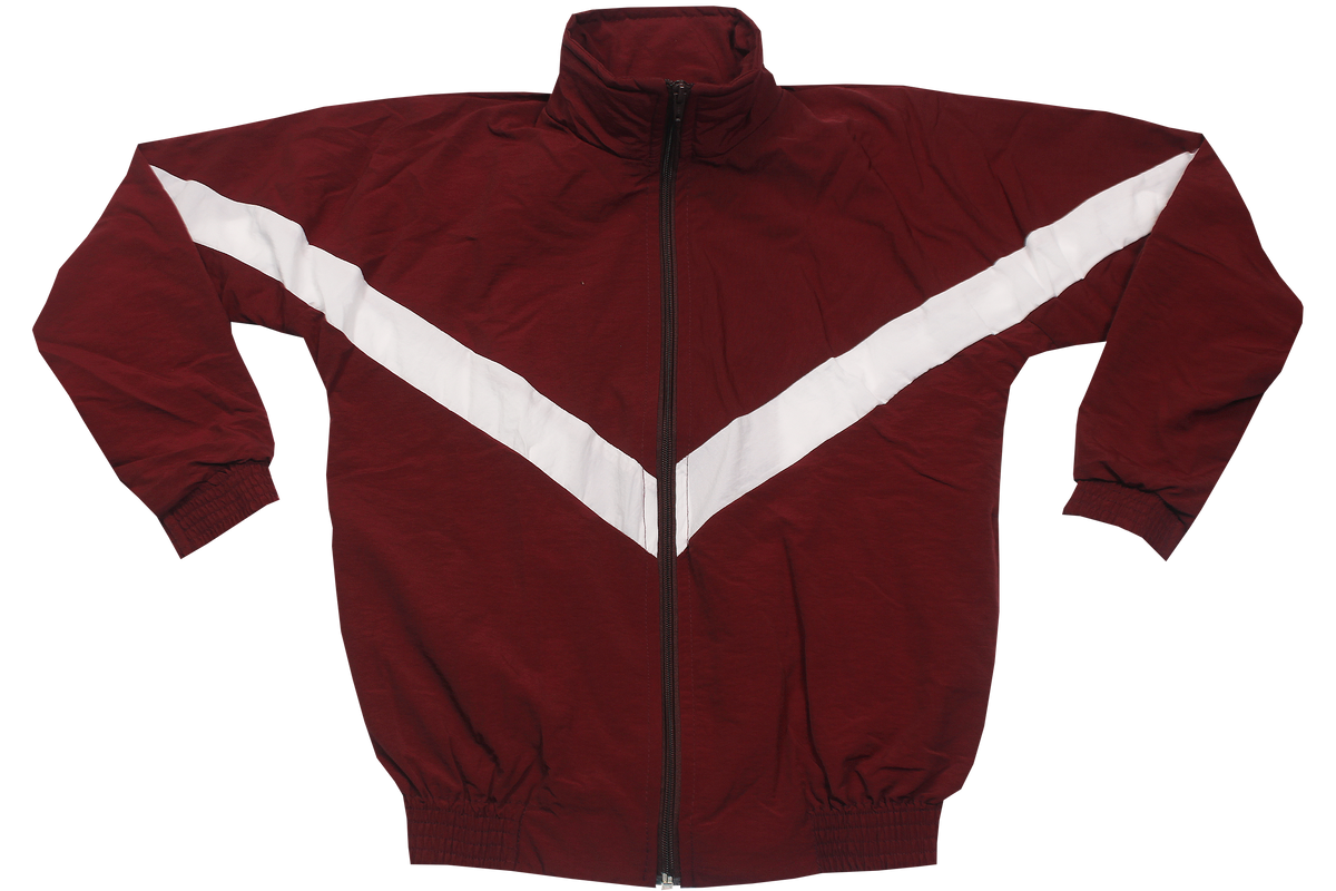 Taslon Tracksuit Set Plain  - Maroon/White