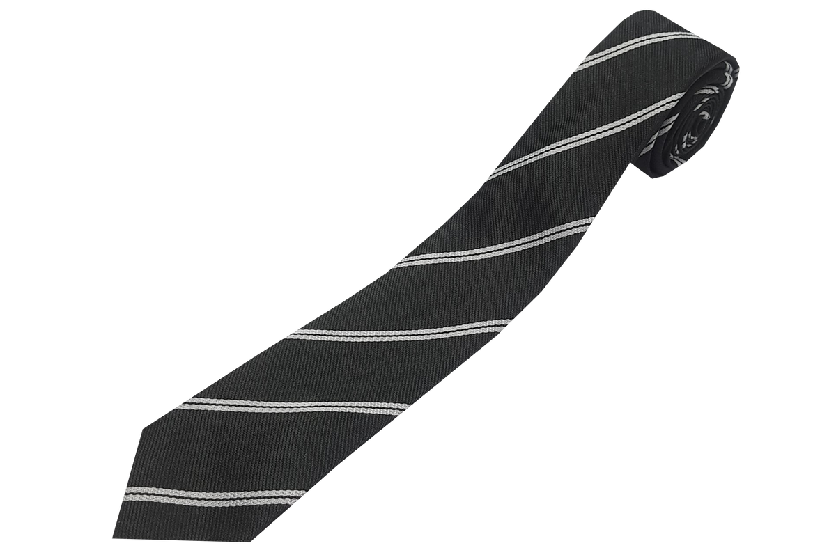 Striped Tie - Black/White