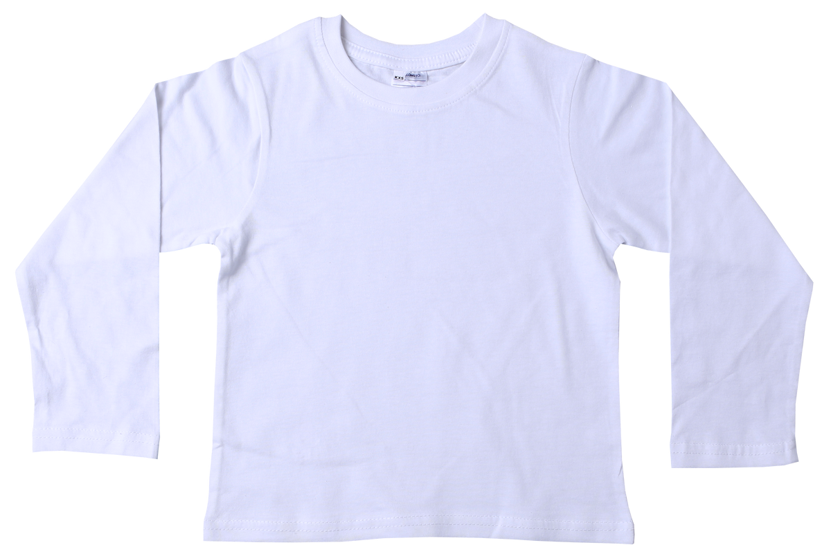 T-Shirt Plain - White Long Sleeve