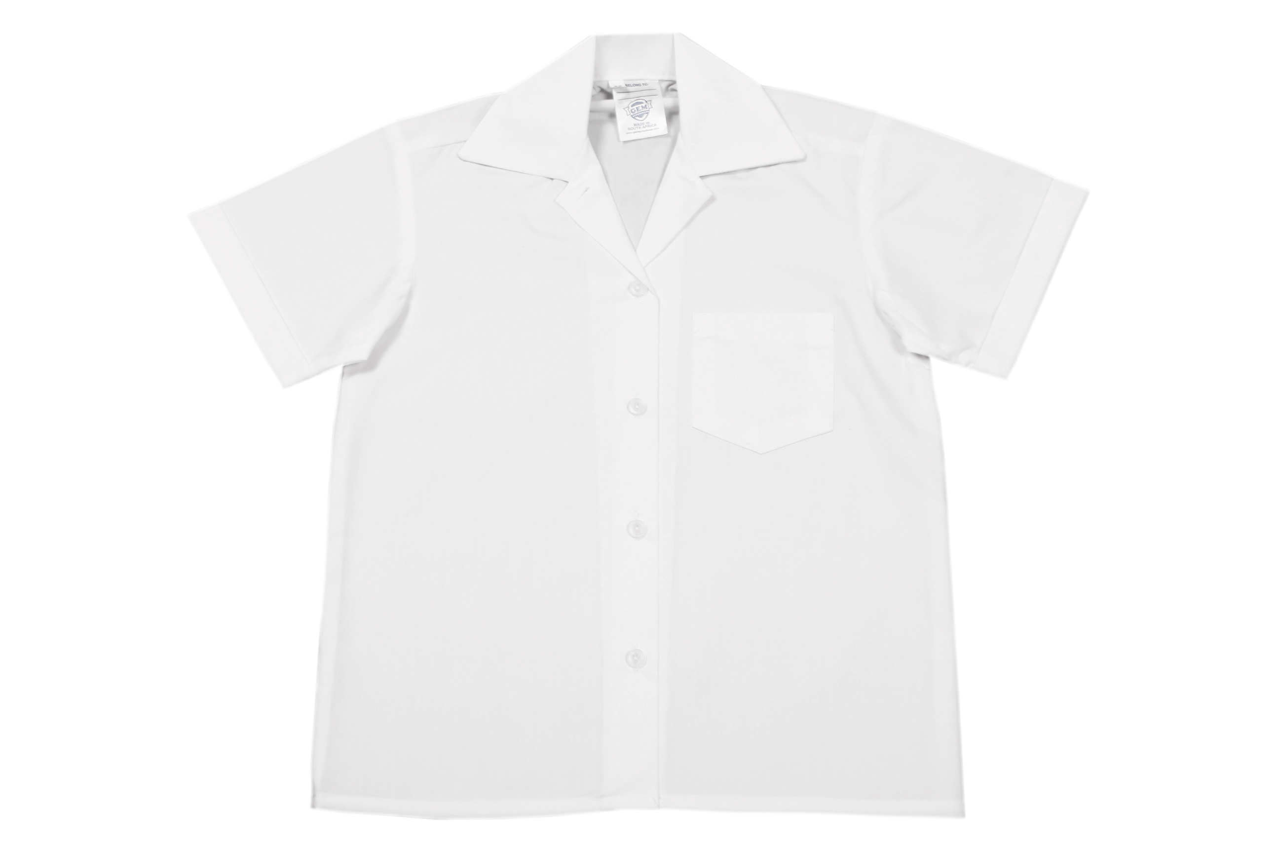 Shortsleeve Gladneck Blouse - White (Top button)