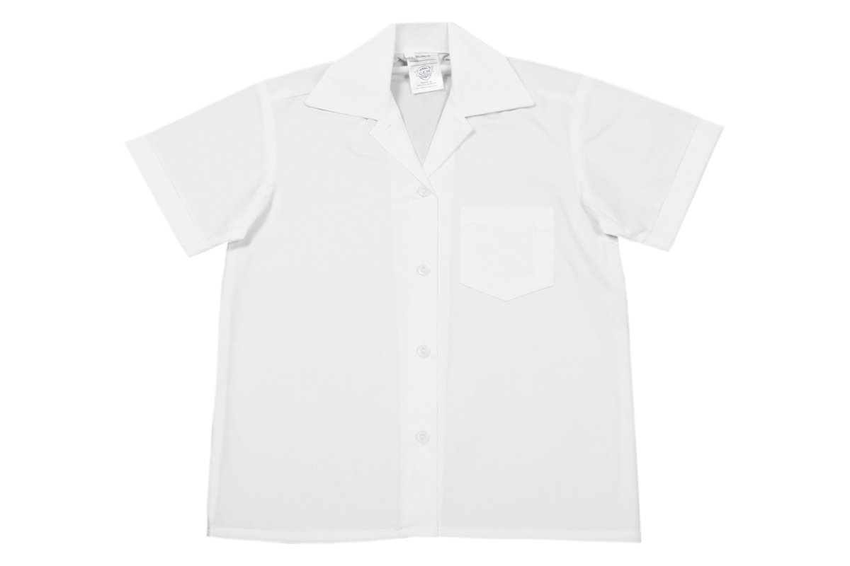 Shortsleeve Gladneck Blouse - White (Top button)