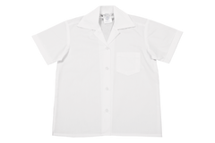 Shortsleeve Gladneck Blouse - White (Top button)