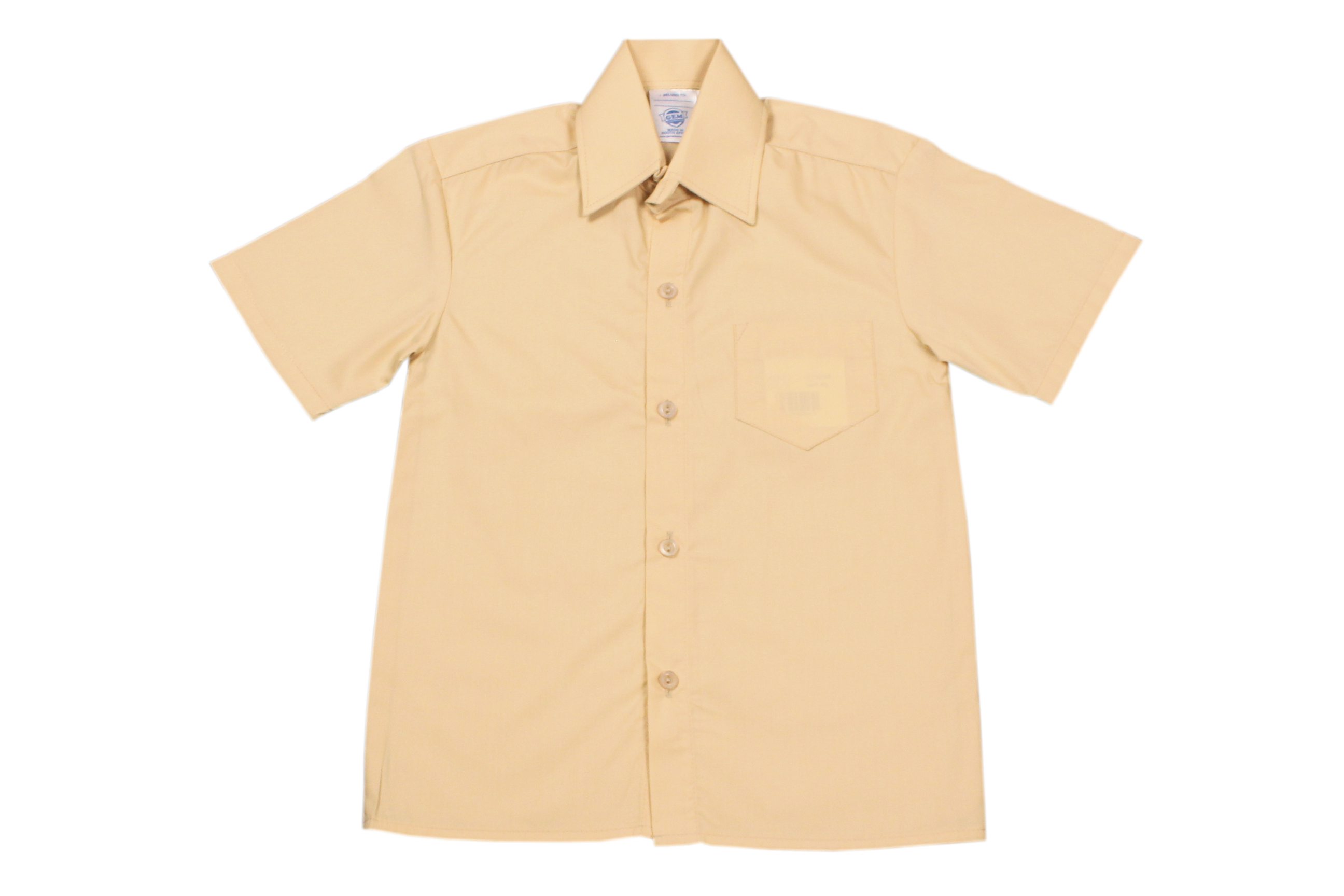 Shortsleeve Raised Collar Shirt - Biscuit