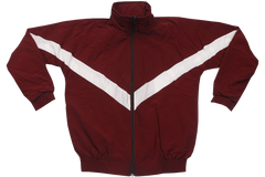 Taslon Tracksuit Set Plain  - Maroon/White