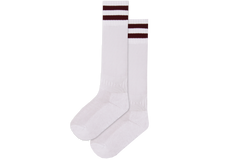 Rugby Socks Nylon - Rosehill White/Maroon